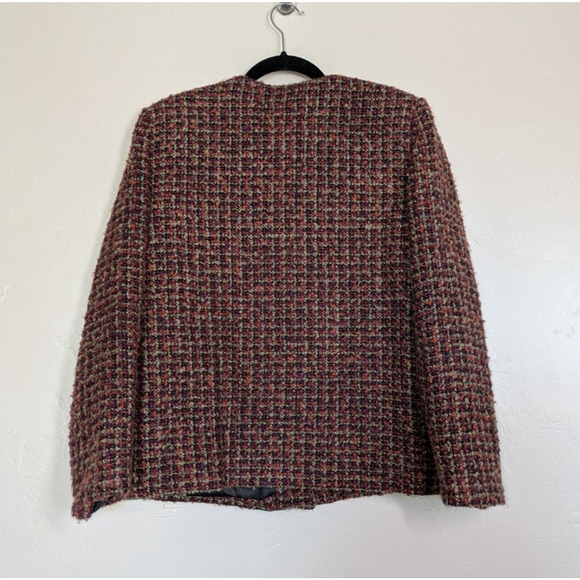 Alfred Dunner‎ Blazer Womens 12 Petite Boucle Multicolor Lined Tweed Jacket - Picture 2 of 8
